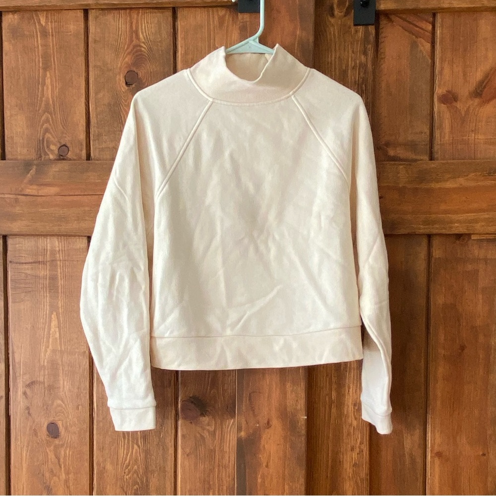 a new day Pale Cream Mock Neck Pullover Sweatshirt